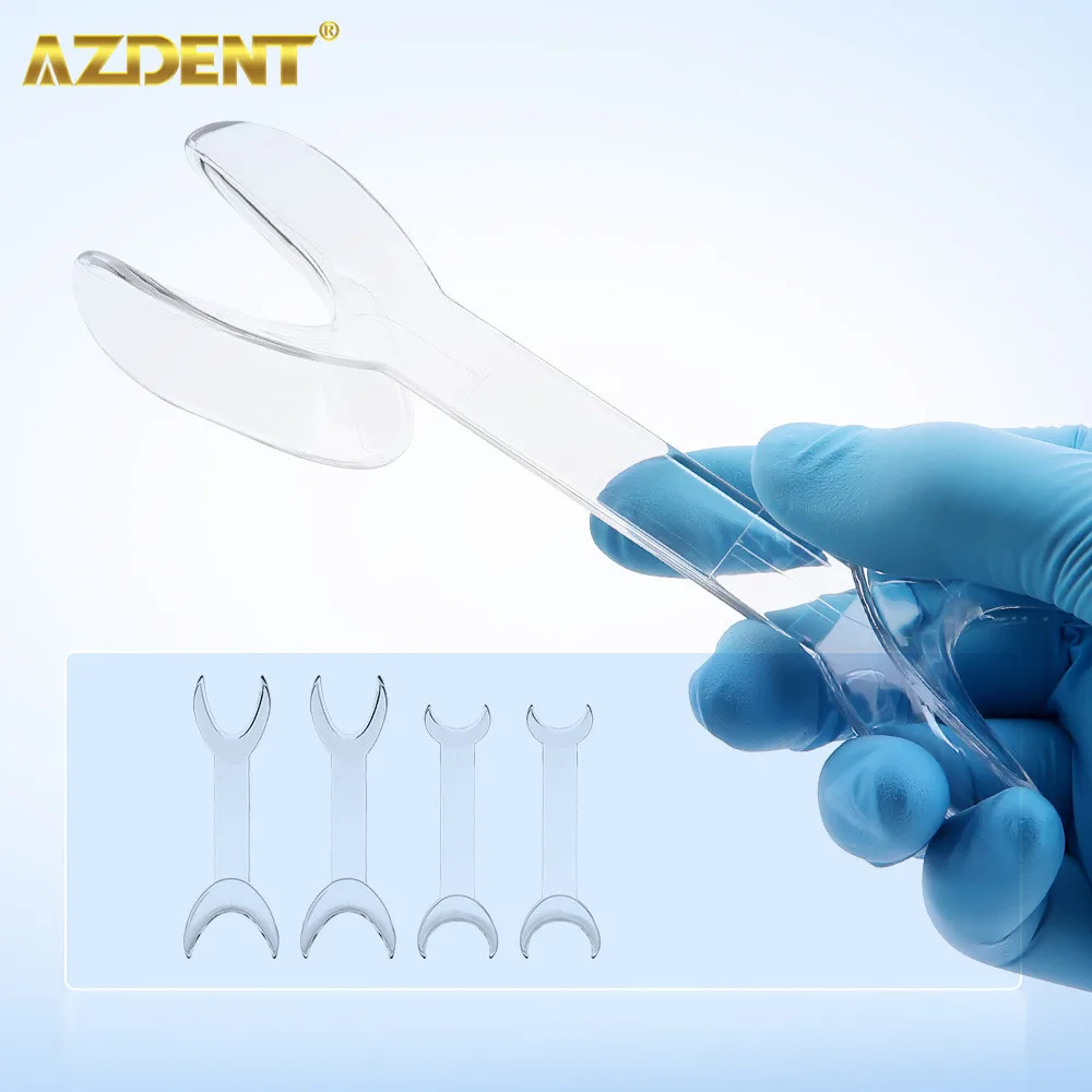 AZDENT ทันตกรรม T-Shape Retractor เปิดปากคู่หัว 4pcs จัดฟันฟันเปิดปากทันตกรรมเครื่องมือขนาดเล็กขนาดใหญ่ Lab