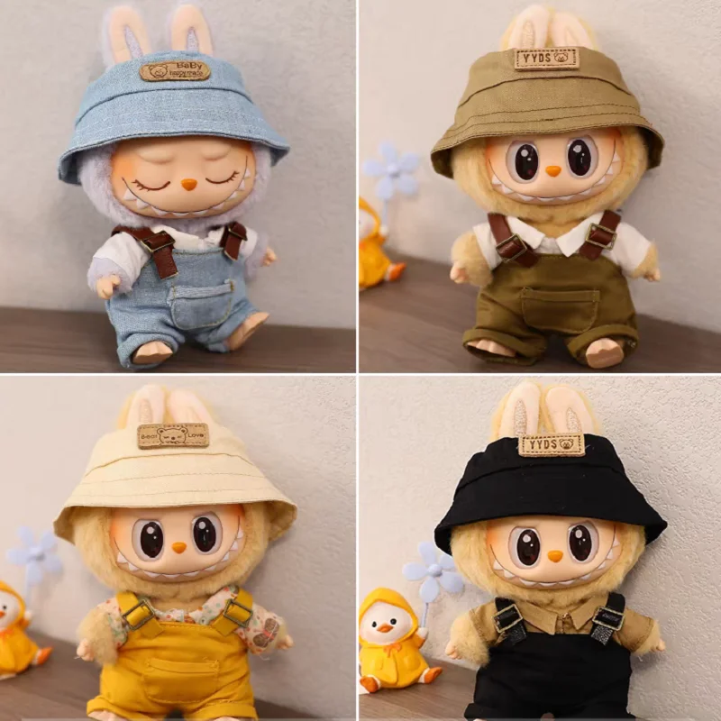 Ropa para muñecas Labubu de 17cm, conjunto de monos de macarrón Labubu, accesorios para muñecas a juego de colores