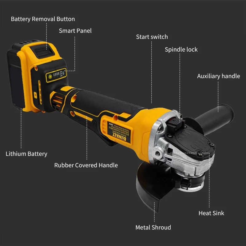 Dewalt DCG406 125MM/100MM Cordless Brushless Angle Grinder 9000RPM Cutting Machine Polishing Machine For 20V Lithium Battery