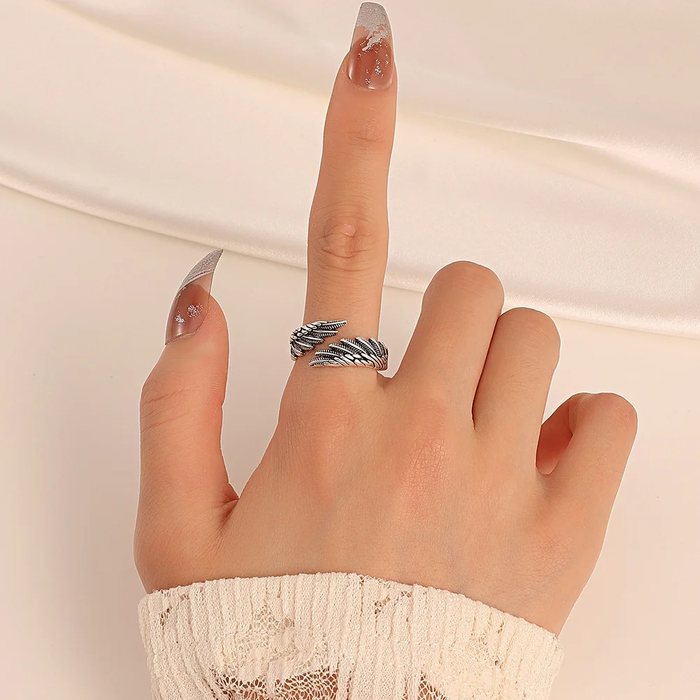 Anime Engel Dämon Paar Ringe für Frauen Männer Mode Tier verstellbar offener Ring Versprechen passende Paar Ring Party Geschenke