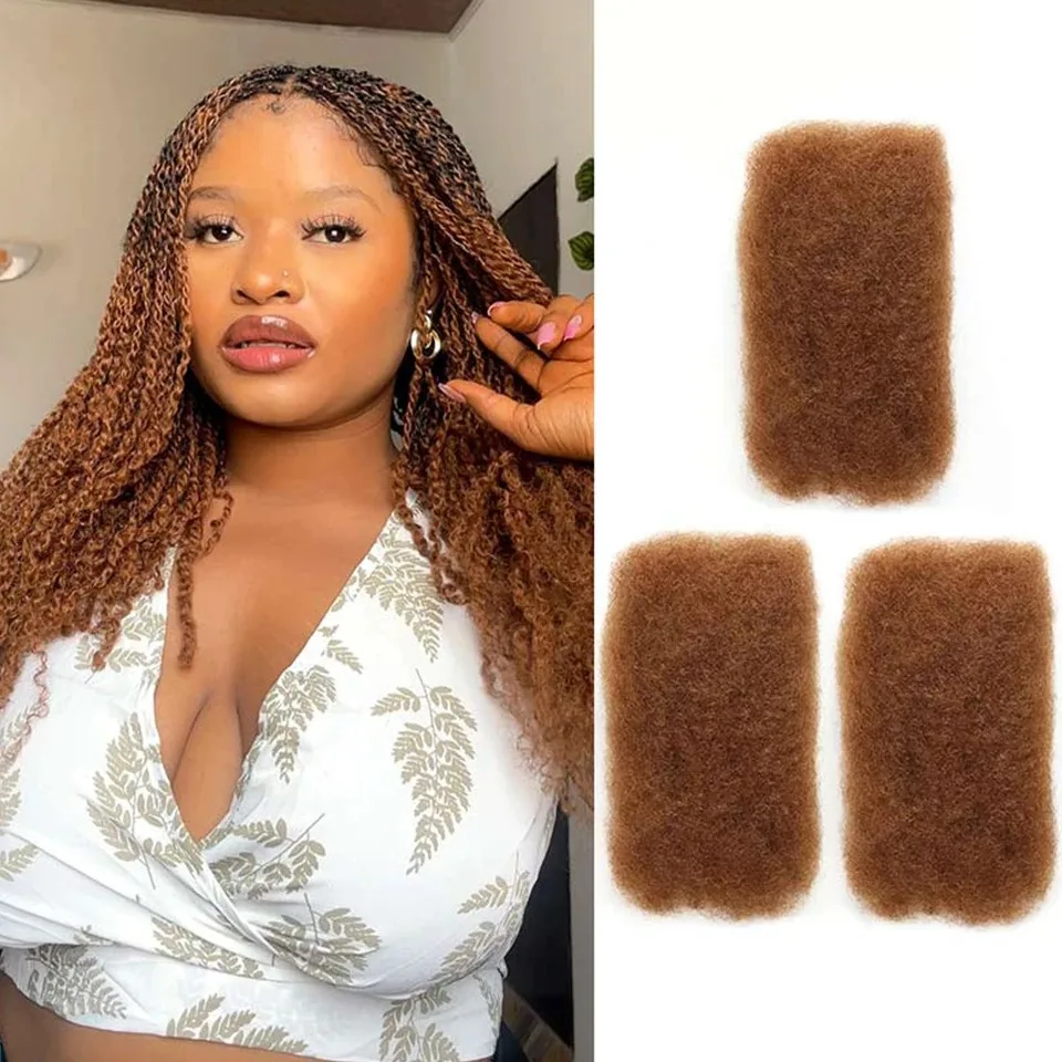 100% Echt haar Kinky Bulk voor Vlechten Natuurlijke Mini Twist Look QVR Afro Kinky Menselijk Haar Bulk Dreadlock Locs Reparatie