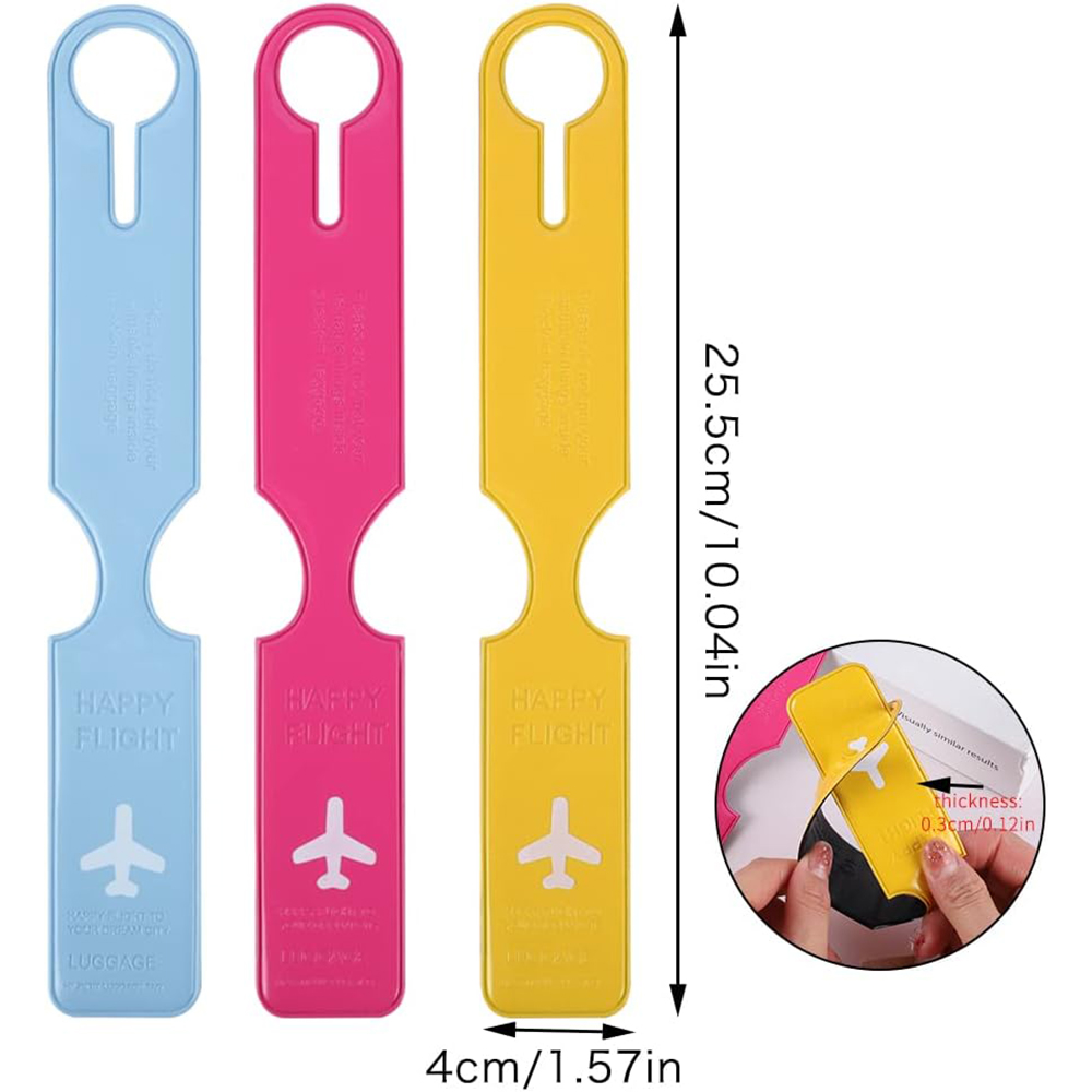 ป้ายกระเป๋ากระเป๋าหนัง PU สุดสร้างสรรค์กระเป๋าเดินทางซิลิกาเจลที่ใส่บัตรประจำตัวป้ายกำกับเวลาเดินทางแบบพกพา