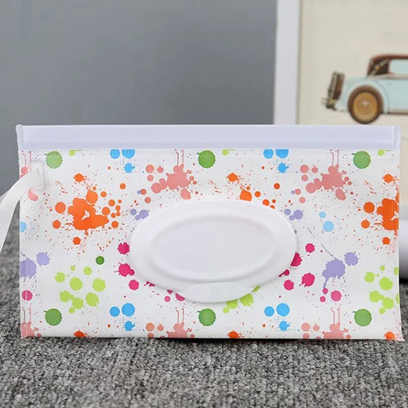 Baby Natte Doekjes Pouch Leuke Snap-Strap Hervulbare Natte Doekjes Tas EVA Flip Cover Tissue Box Outdoor Nuttig Kinderwagen accessoire