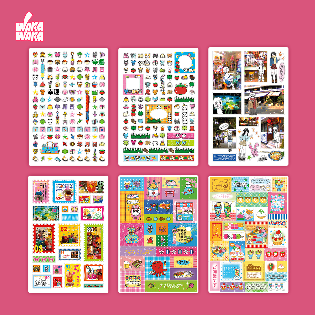 WAKAWAKA, los mejores pegatinas para álbum de recortes, papelería, pegatinas Kawaii, etiquetas adhesivas de estilo realista, elementos decorativos