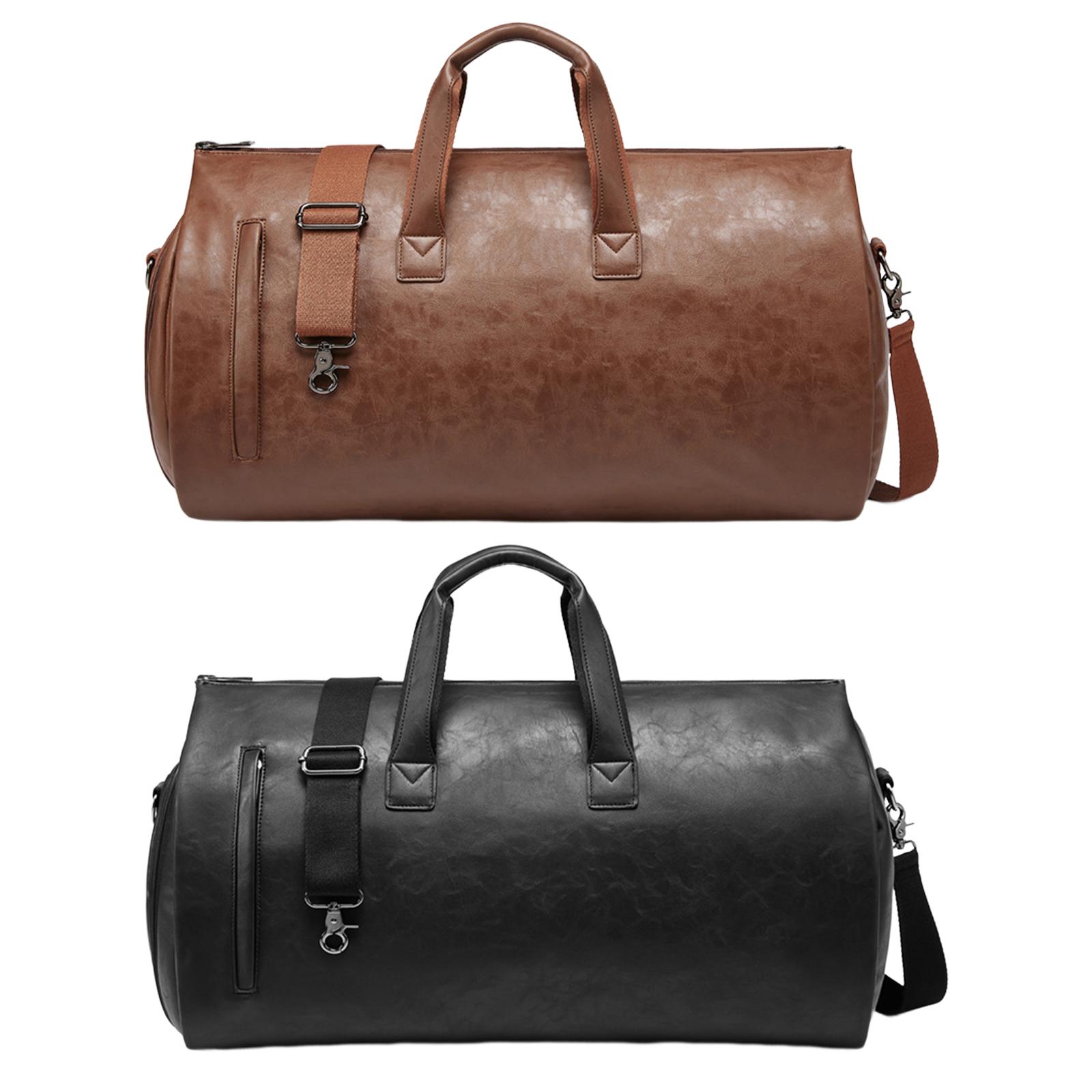 Leder-Reisetasche, verstellbarer Riemen, Schulterhandtasche, wasserdicht, extra große Wochenendtasche mit Schuhfach für Wanderreisen