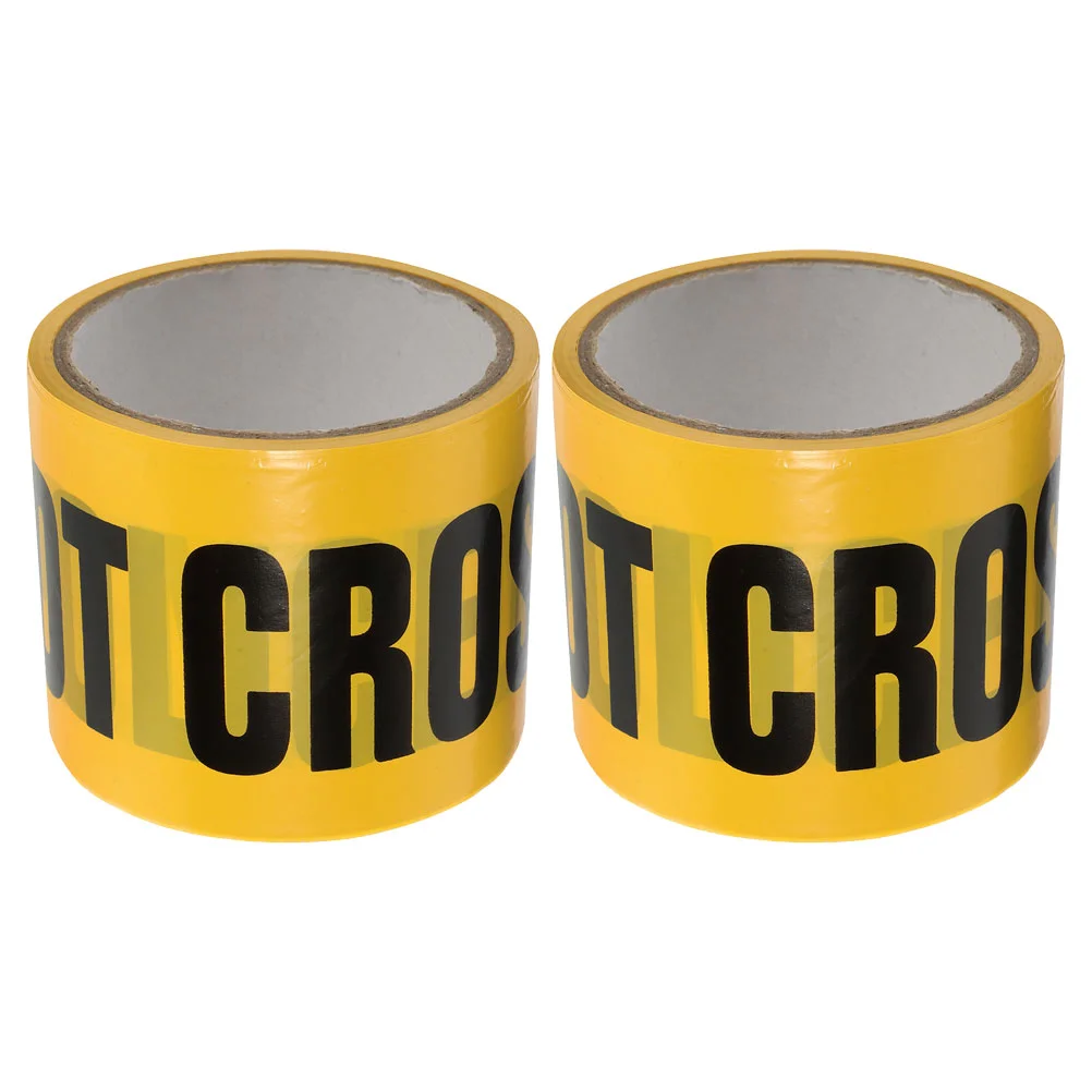2 Pcs Yellow Black Police Line Do Not Enter Tape Security Cordon Barricade Safety Fence Caution Construction Traffic