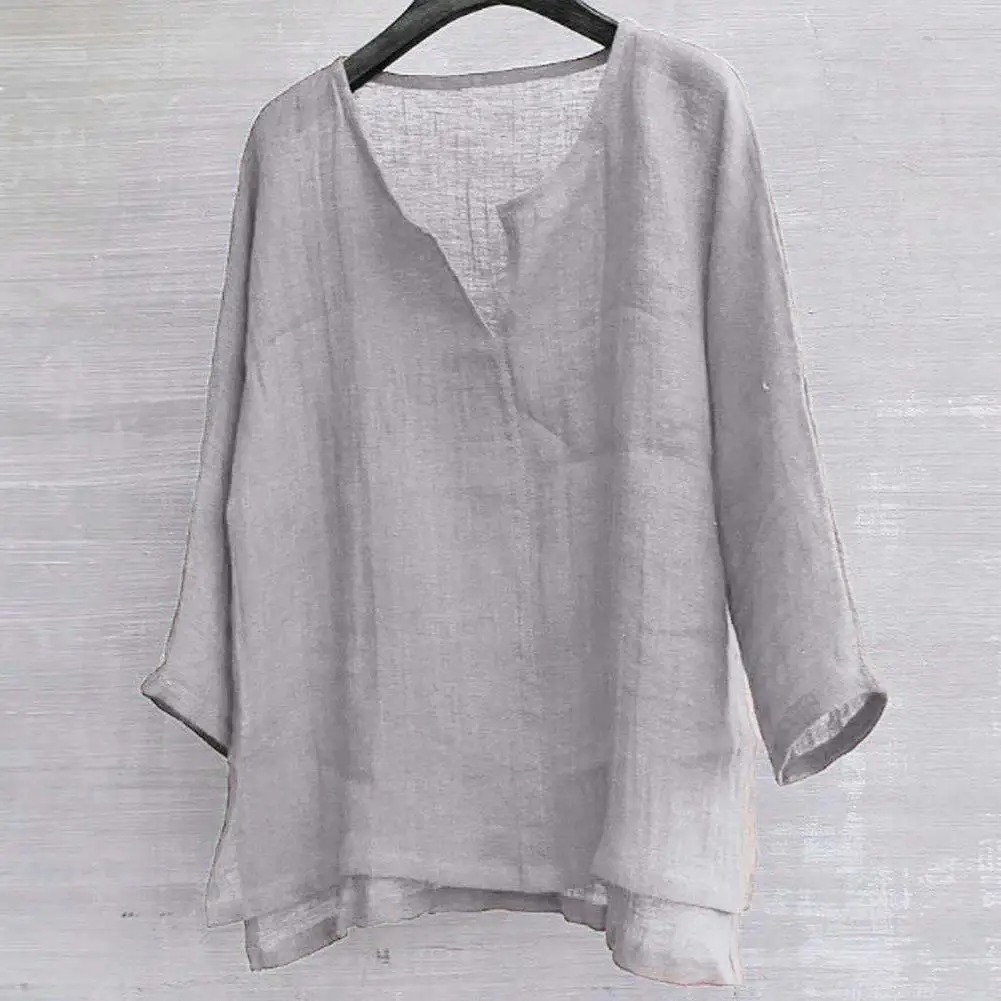 Camicia da spiaggia da uomo con scollo a V camicia allentata a maniche lunghe Super sottile camicia Casual a maniche lunghe tinta unita camicie estive oversize