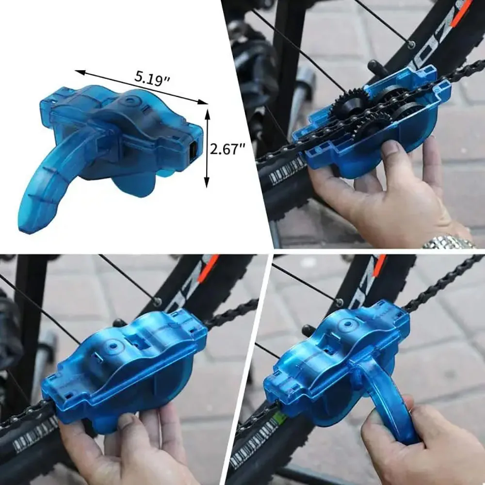 ทําความสะอาดโซ่ทําความสะอาดจักรยาน 3D แปรงโซ่ล้างชุดเครื่องมือ MTB จักรยานป้องกันน้ํามันจักรยานสําหรับอุปกรณ์ขี่จักรยานภูเขา