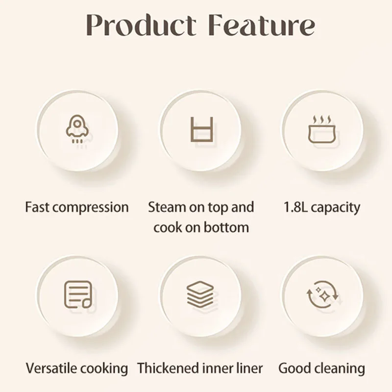 10V-220V Cross border Foreign Trade Small Capacity Mini 1.8L Rice Cooker for Boiling Water, Rice, and Soup