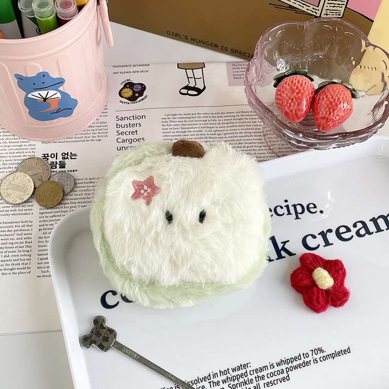 INS stile coreano Kawaii moda mini portafoglio mela rossa simpatico cartone animato portamonete sacchetto di immagazzinaggio rossetto regali per feste di compleanno per ragazze