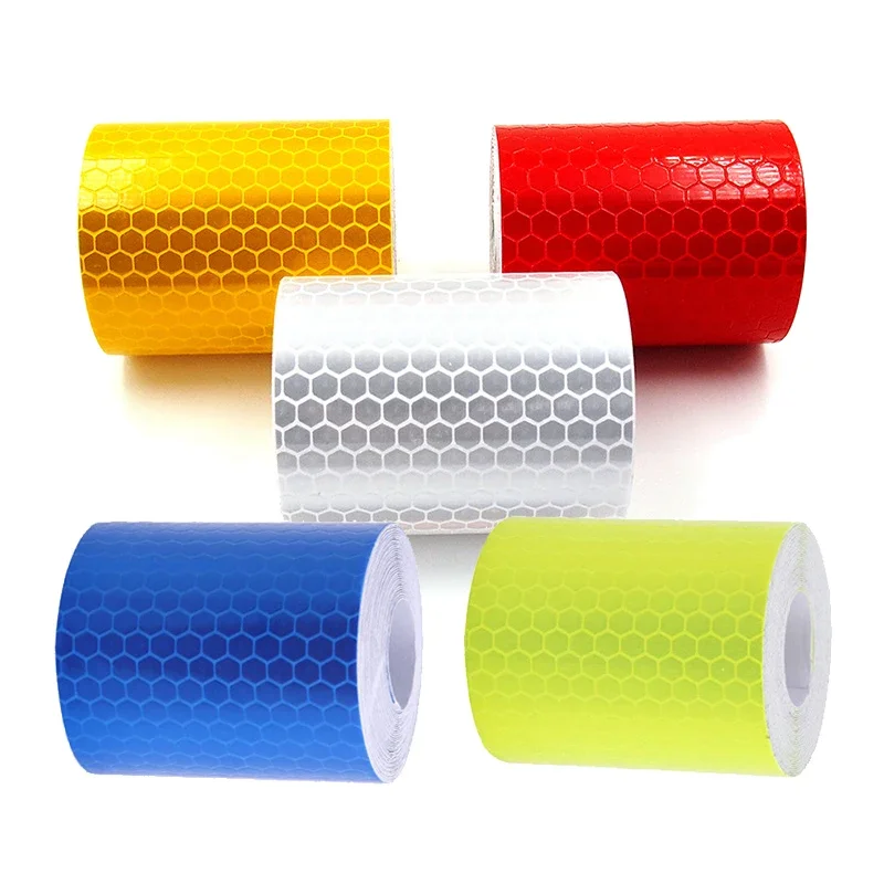Cinta reflectante para coche de 5cm x 100cm, advertencia de seguridad, pegatina decorativa para coche, cinta protectora reflectora, película adhesiva para motocicleta y automóvil