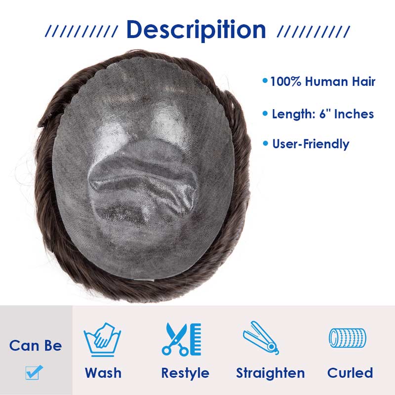 Männer Kapillare Prothese Nicht Nachweisbare Haut PU Toupet Perücke Mann Haar Patch Microskin Haar System Für Männer Injizierte Perücken Echthaar