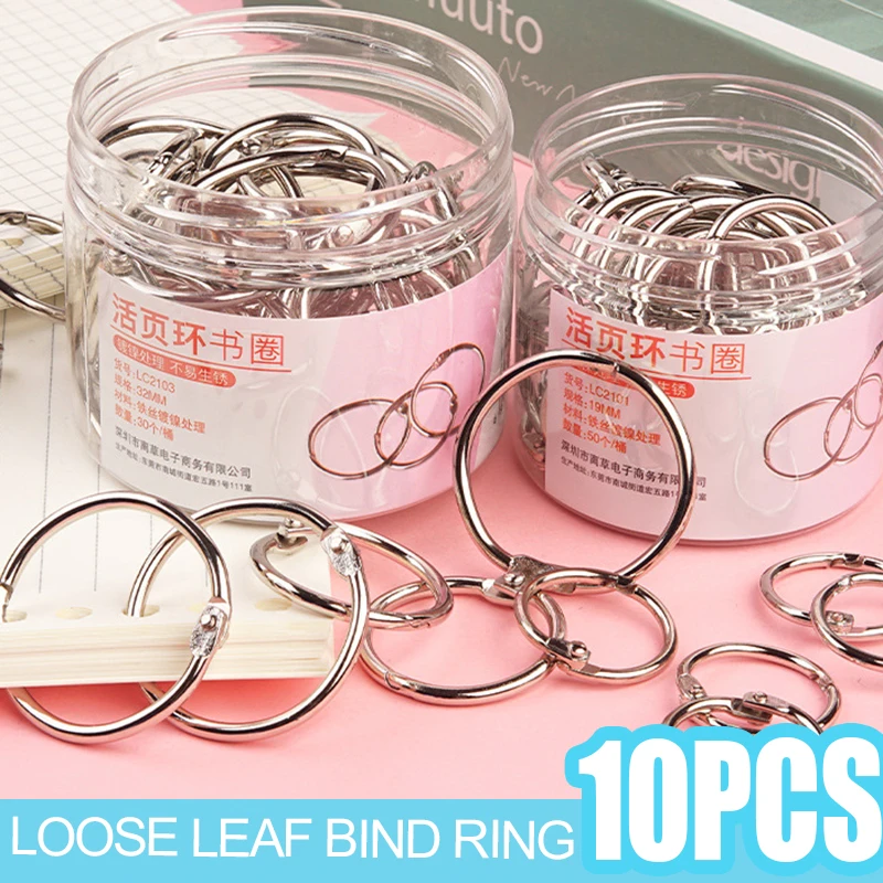 38/50mm Metal Loose-leaf Binder Rings Notebook Index Cards Album Binding Clip DIY Multifunctional Bind Ring Office Supplies