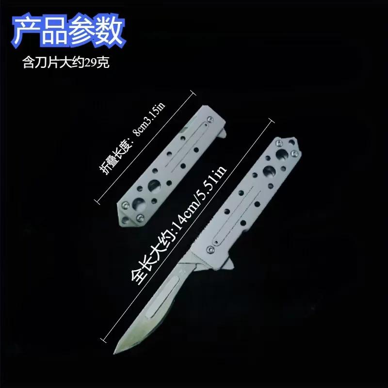 Coltello artistico con foro tondo in acciaio inossidabile per unboxing, disimballaggio, consegna espressa, attrezzi da esterno pieghevoli e multifunzionali
