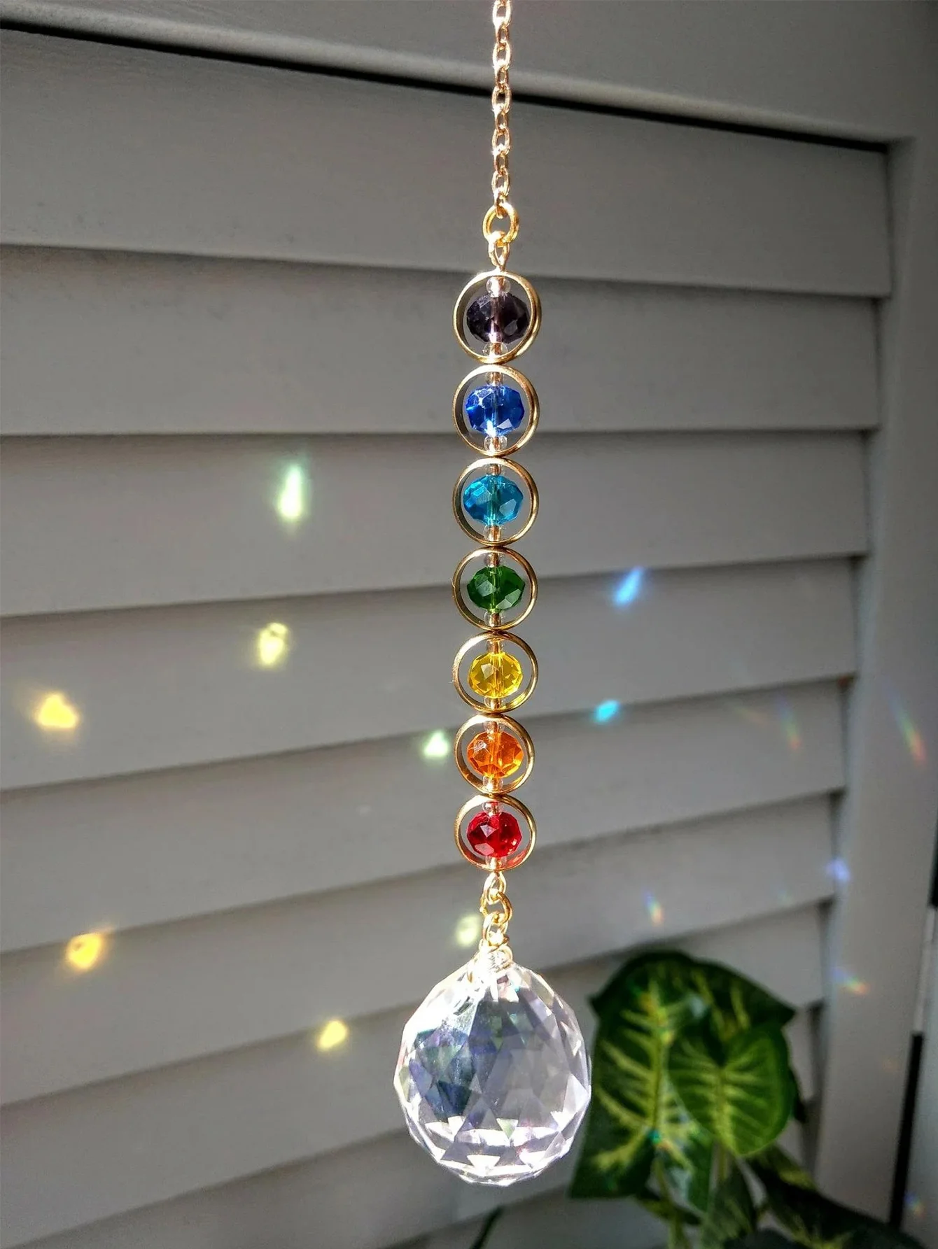 1 PC คริสตัล Suncatcher มือถือสมาธิตกแต่งบ้าน Rainbow Maker Prism Suncatcher (Rainbow และแฟนตาซี)