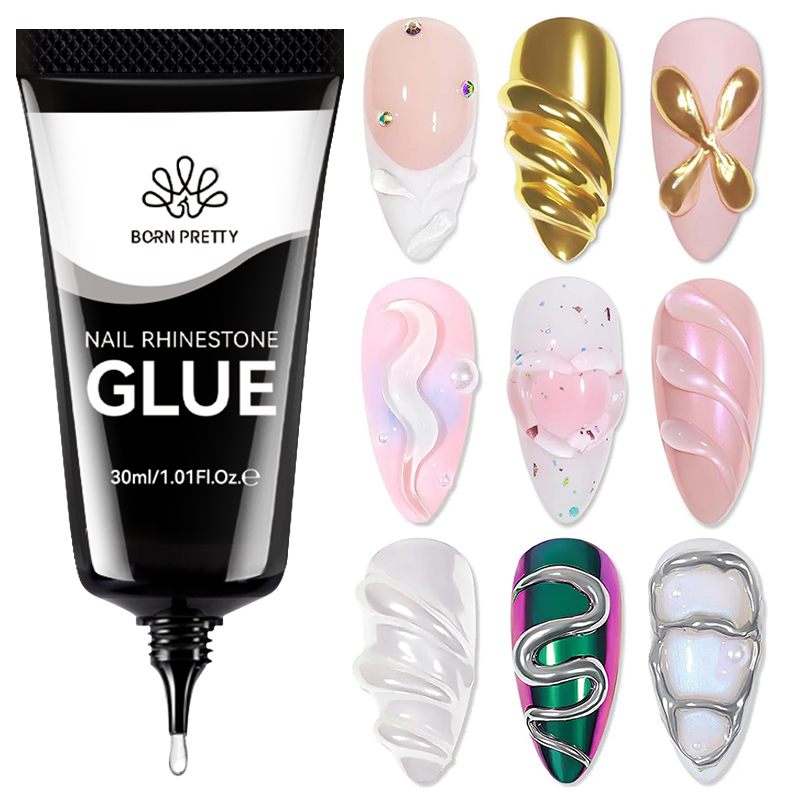 BORN PRETTY Nail Rhinestone Glue 30ML Gel Nail Glue 3D Shaping Sculpting Carving Flower DIY Decoration  Gem Glue Nail Supplies