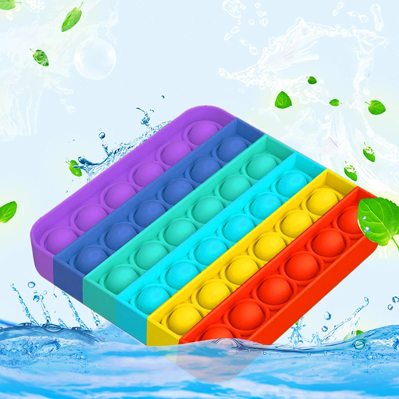 Push Pop Bubble Fidget Sensory ของเล่นความเครียดบรรเทาของเล่นสําหรับเด็กผู้ใหญ่ Rainbow Anti-ความวิตกกังวลเครื่องมือสํานักงานความเครียดบรรเทาของเล่น