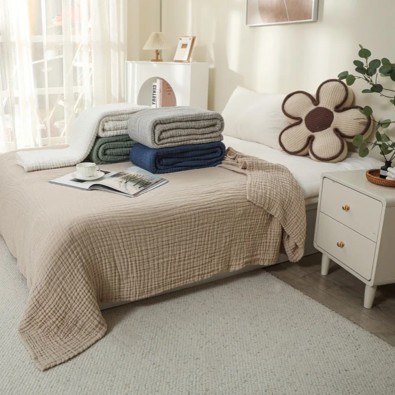 150X200 cm Coperta per bambini di grandi dimensioni Garza di cotone 6 strati Coperte di mussola Biancheria da letto per bambini per adulti Trapunta estiva morbida Asciugamano da bagno