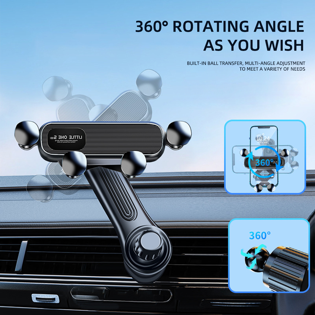 Gravity Car Phone Holder for 4.7-7 inch Mobile Phone Car Air Vent Phone Mount Universal Shockproof GPS Clip Smartphone Stand
