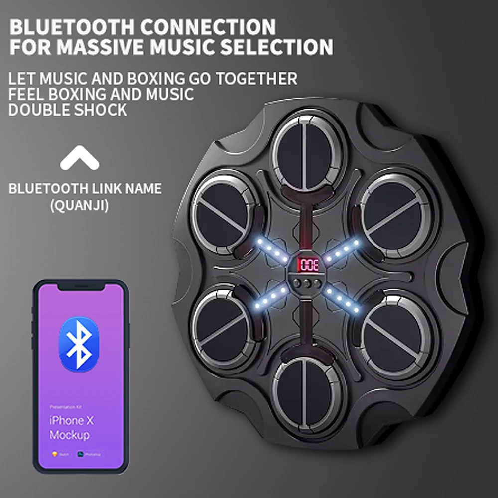 Smart Boxing Machine Home Music Wall Target Trainer With Gloves Decompression With BluetoothGames Toys Children And Adults