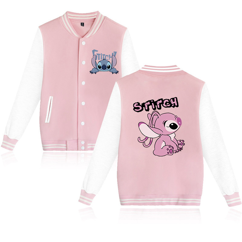 Sudadera con capucha de Stitch de Disney, chaqueta de béisbol para niños, sudadera para hombres y mujeres, chaquetas Harajuku para niños y niñas, ropa de calle, abrigos universitarios