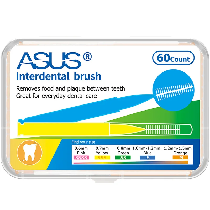 60 uds 0,4mm-1,5mm cepillos interdentales cuidado de la salud limpiadores interdentales cepillo Dental de ortodoncia herramienta de higiene bucal