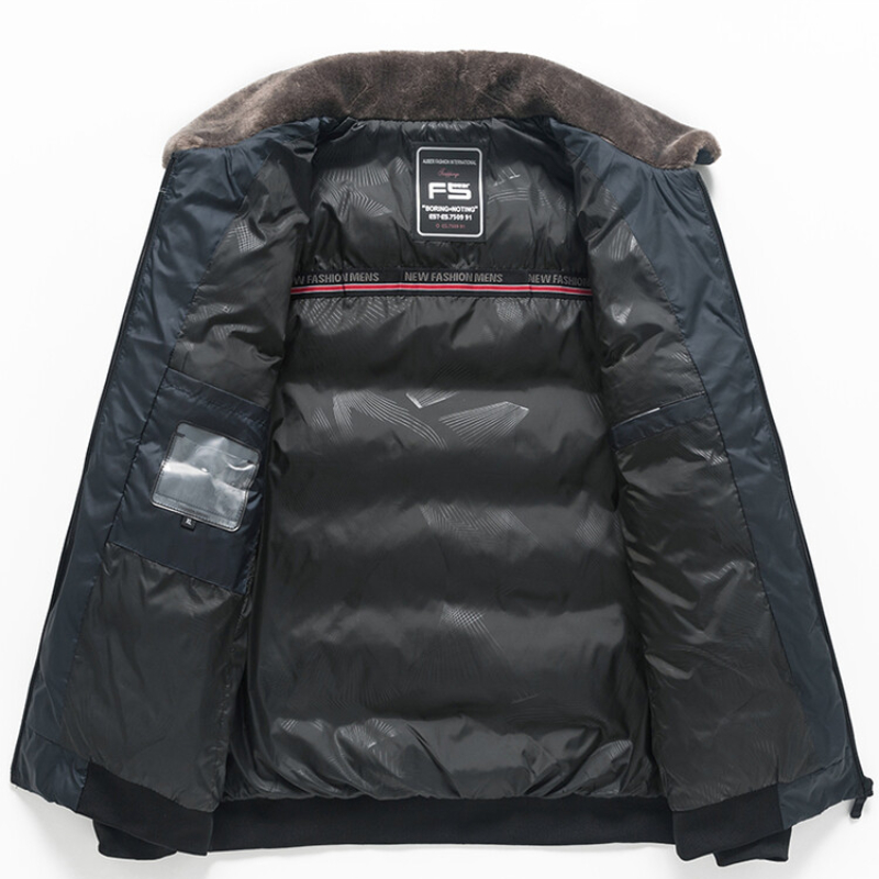 Chaqueta de algodón de alta calidad para hombre, Parkas de algodón con cuello de lana sin sombrero de Color sólido, cortavientos y cálido para invierno