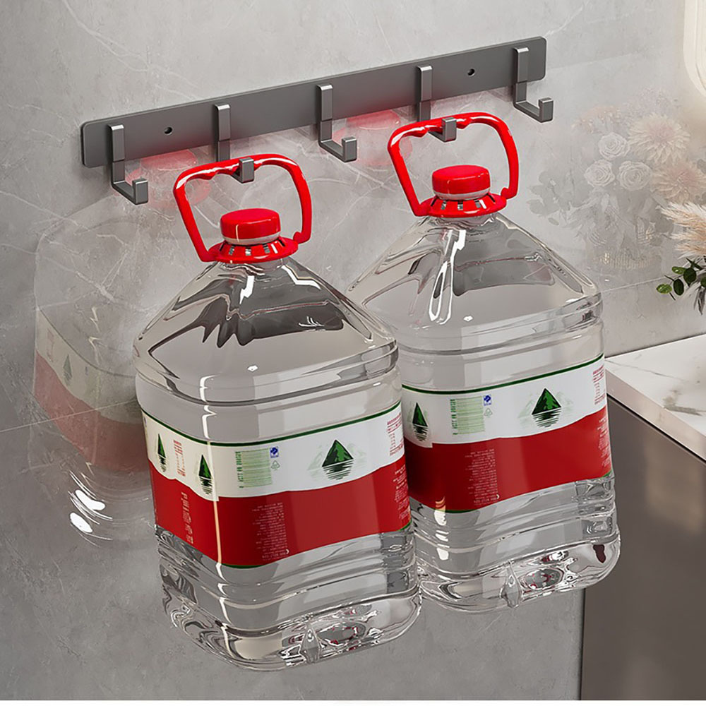 Cabide de parede doméstico, Ganchos pretos para pendurar roupas, Cabide de toalha, Robe Hook, Acessórios de cozinha pesados