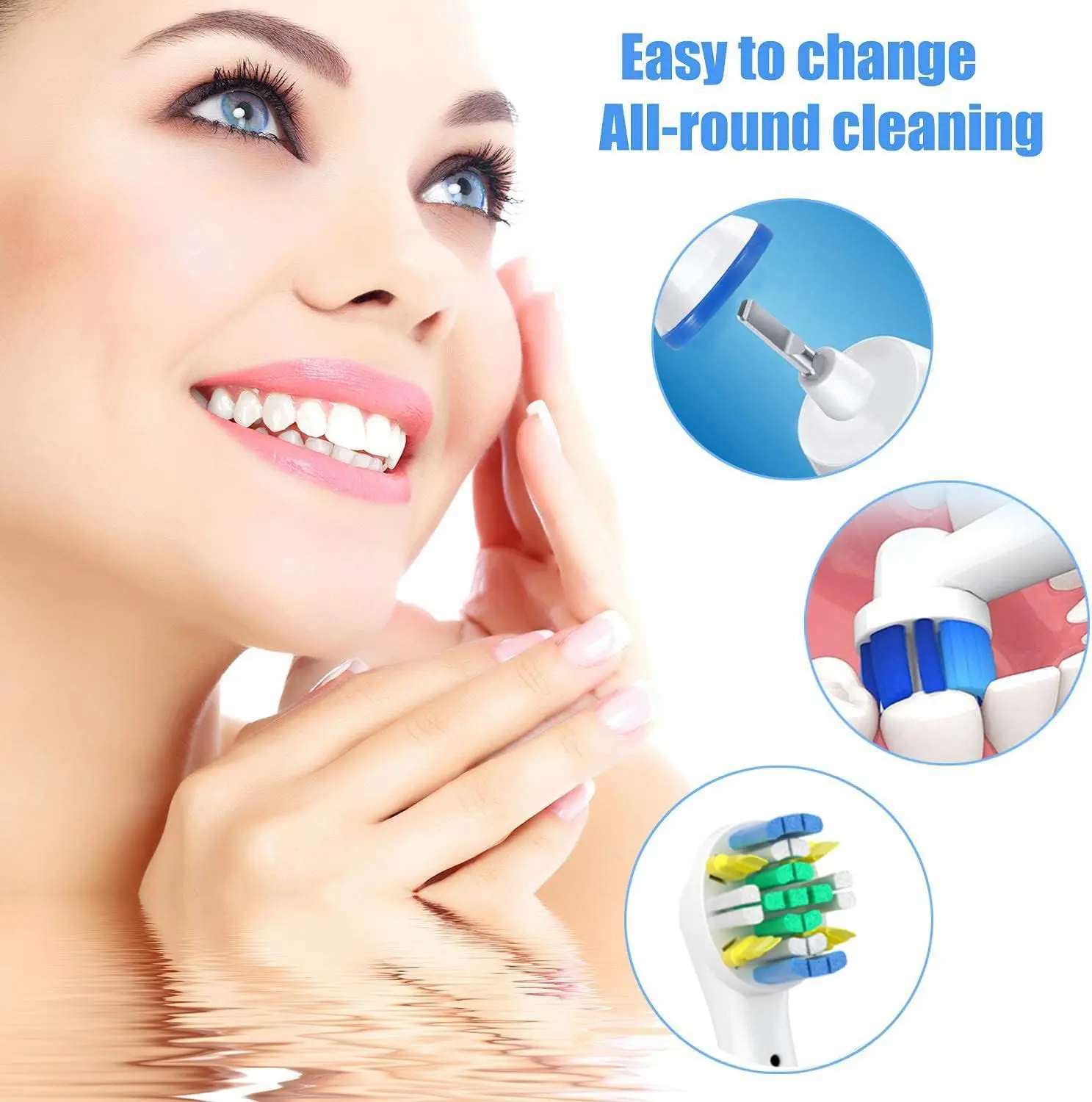 4/8PCS เปลี่ยนหัวแปรงสําหรับแปรงสีฟันไฟฟ้า Oral B Floss Cross Action 3D Pro สีขาว Precision Standard Daily Clean