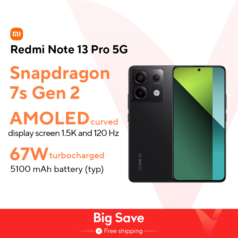 Nieuwe Xiaomi Redmi Note 13 Pro 5G Smartphone 128 GB/256 GB ROM 200 MP OIS Camera Leeuwebek 7s Gen 2 67 W Turbo Opladen 6.67 "AMOLED