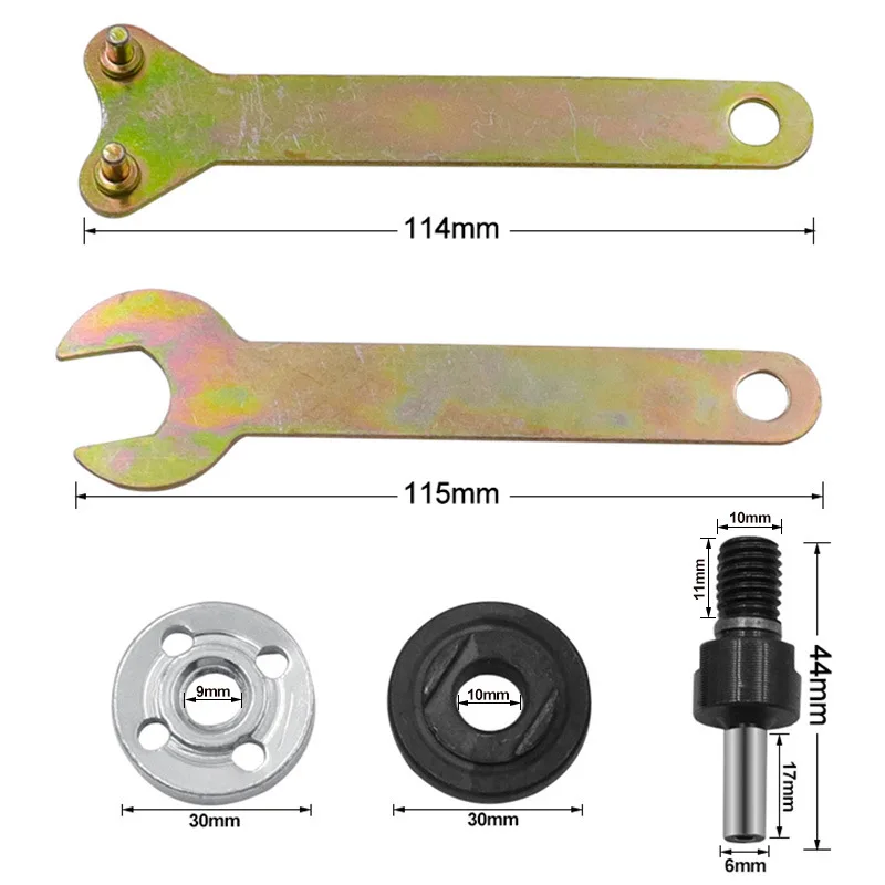 5 uds., 10mm/6mm, conversión de taladro eléctrico, amoladora angular, biela para disco de corte, rueda de pulido, Kits adaptadores de soporte de mango