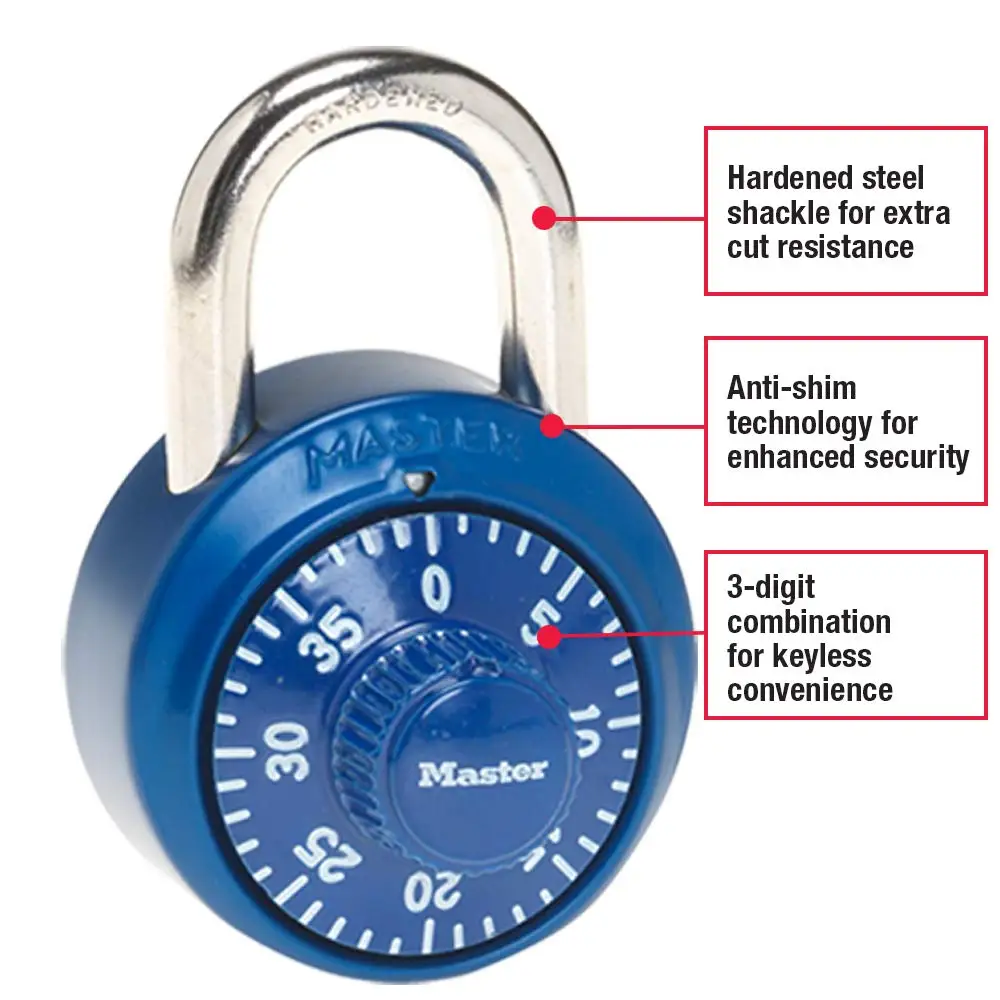 Master Lock 1530DCM Combination Locker Rotate Password Lock Combination Padlock Rotation Lock for Gym and School Lockers Color