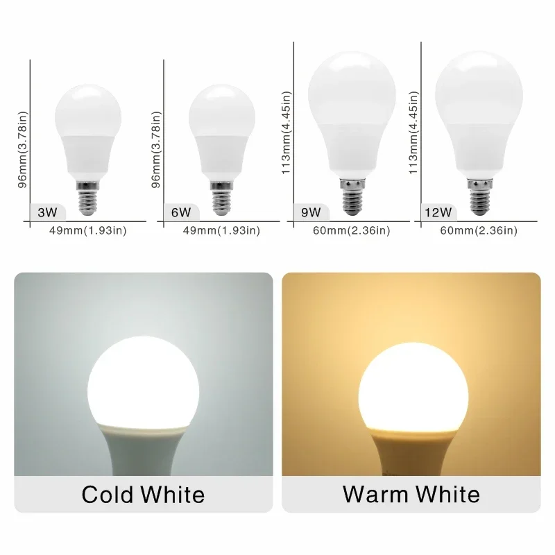 10 pz/lotto E27 E14 HA CONDOTTO LA Lampadina 20W 18W 15W 12W 9W 6W 3W Lampada LED AC 220V Bombilla Faretto Illuminazione Lampada Bianca Fredda/Caldo