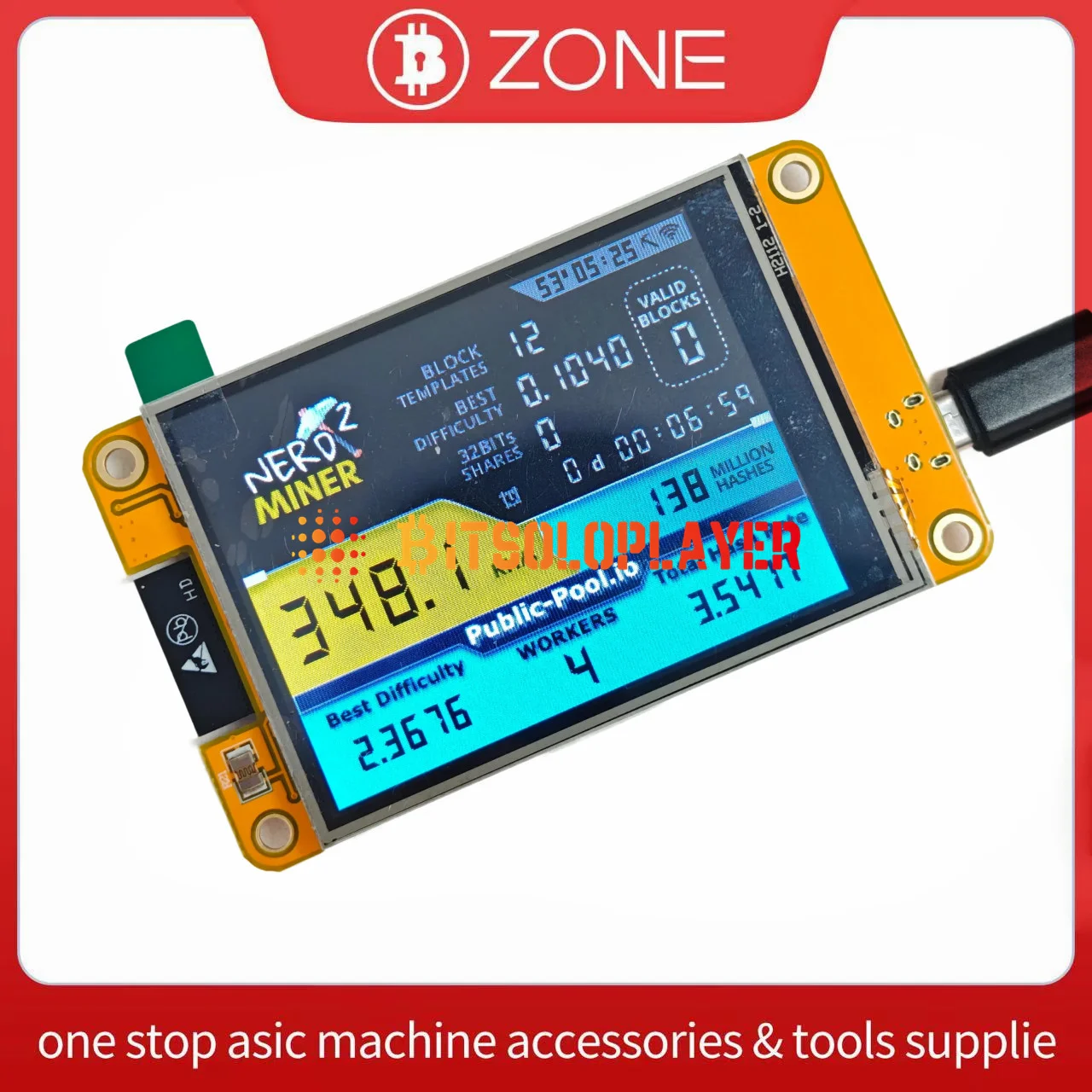NerdMiner V2 350kh/s 2.8 Polegadas Display BTC Loteria Solo Nerd Miner Crypto Bitcoin Máquina de Mineração м.05.нер