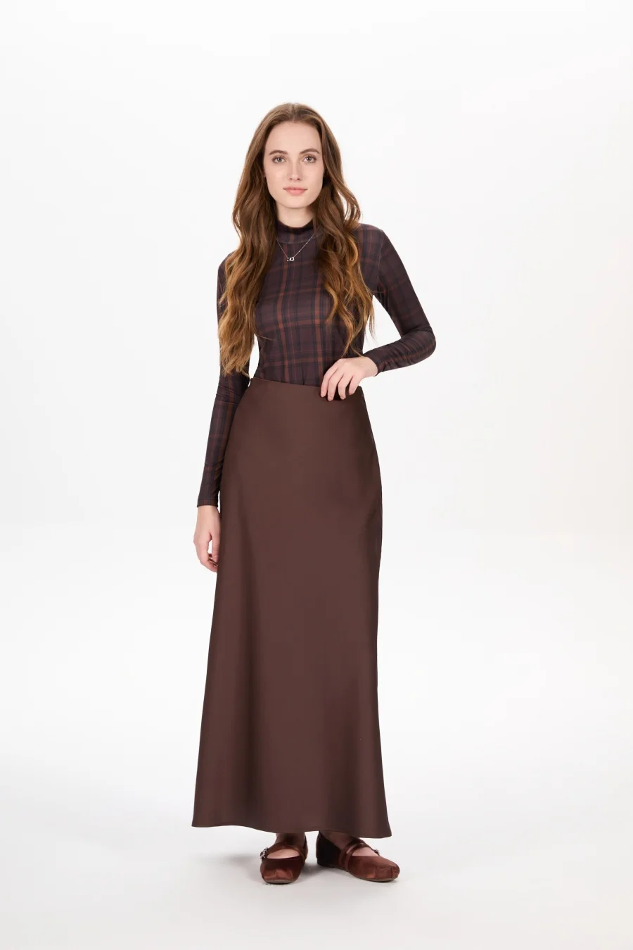 AS AW25 falda clásica de satén de alta calidad falda de cintura ajustable ropa de mujer para todas las estaciones