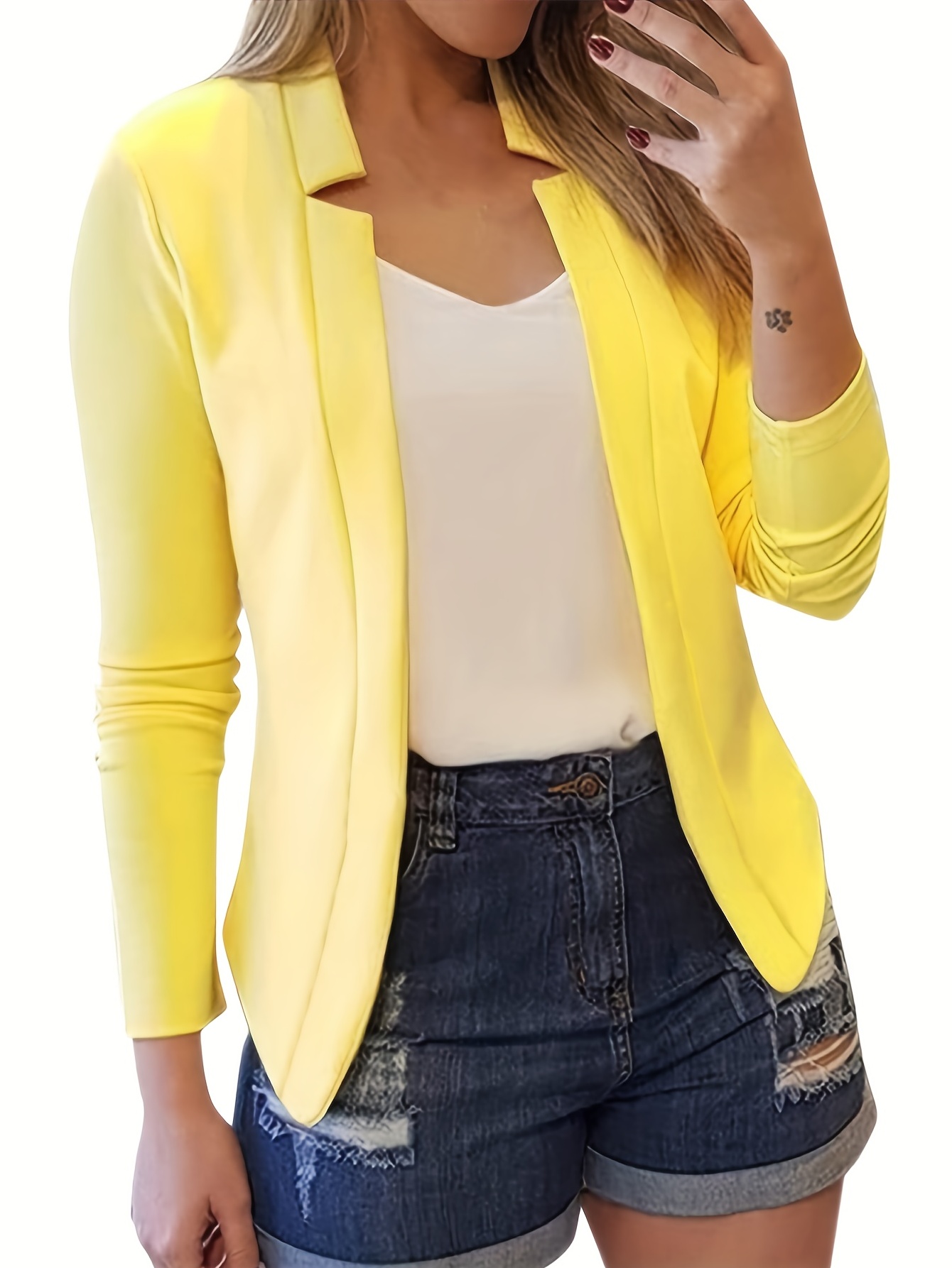 Nieuwe grensoverschrijdende dameskleding, pure kleur Chigong klein pak vest formeel jasje