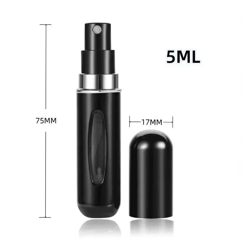 Mini botella de recarga de Perfume portátil de 5ml, tarro de pulverización recargable, bomba de aroma, envases cosméticos vacíos, atomizador para herramientas de viaje