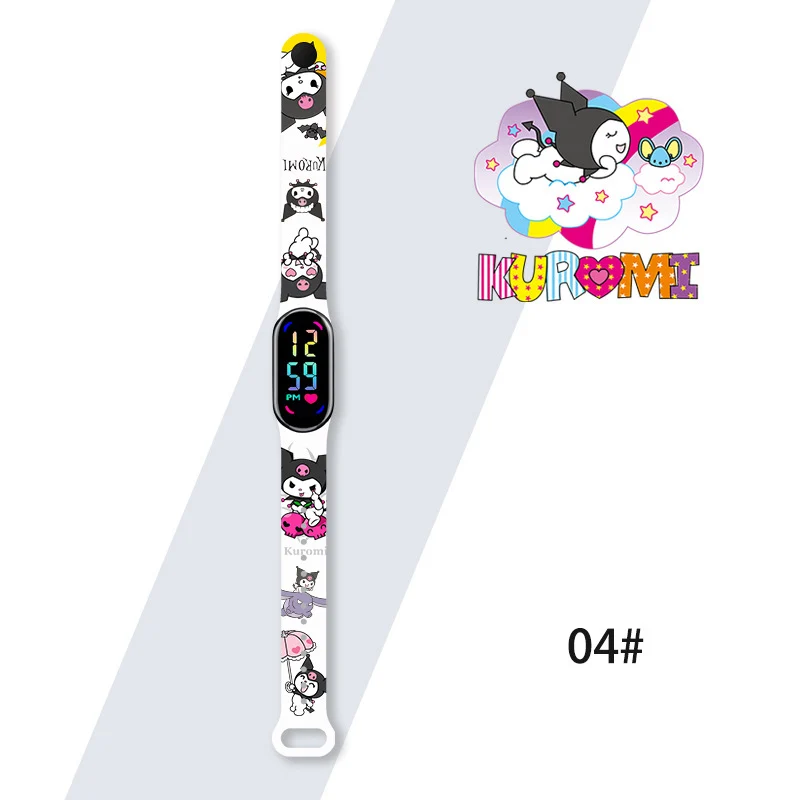 Relojes MINISO Kuromi para niñas, pulsera deportiva para niños, pulsera táctil, reloj Digital resistente al agua para niños, reloj para mujer, reloj montre