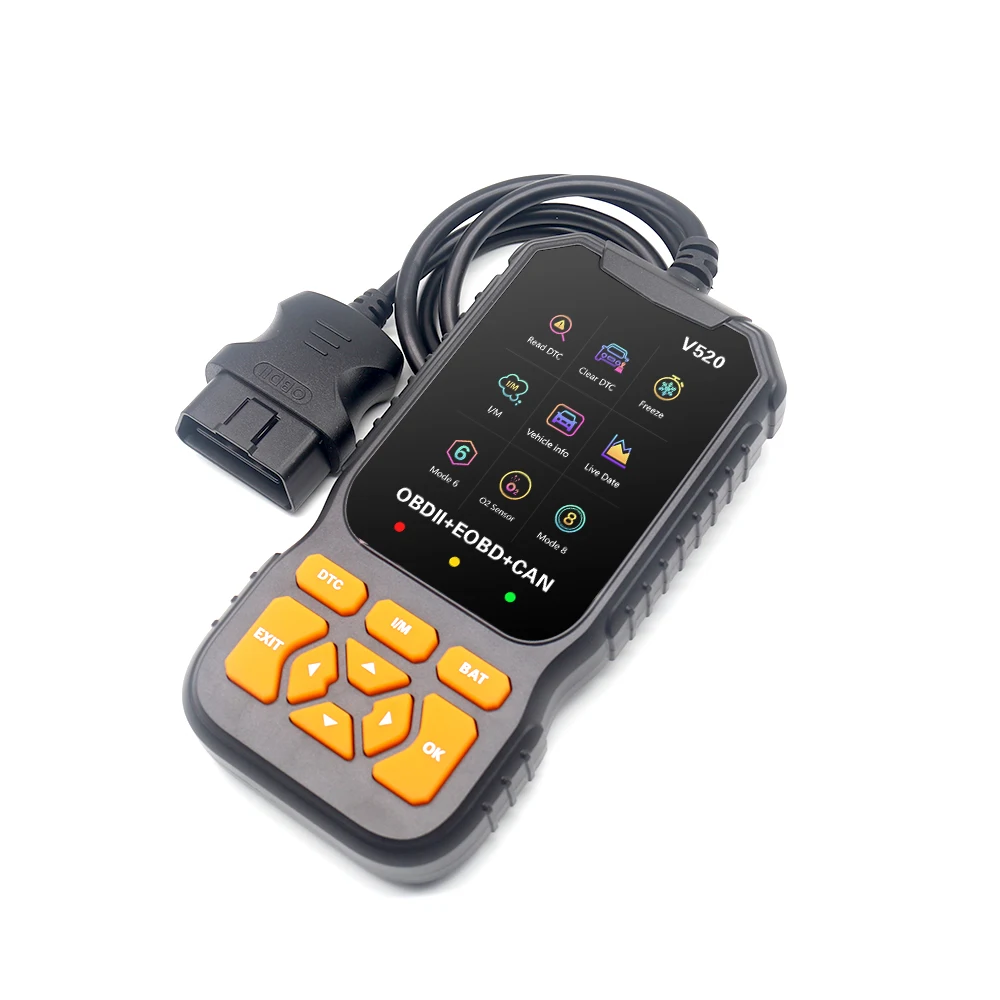V520 obd2 scanner sistema de verificação automática do motor obdii eobd pode ferramenta de diagnóstico leitor de código automotivo com impressão em nuvem