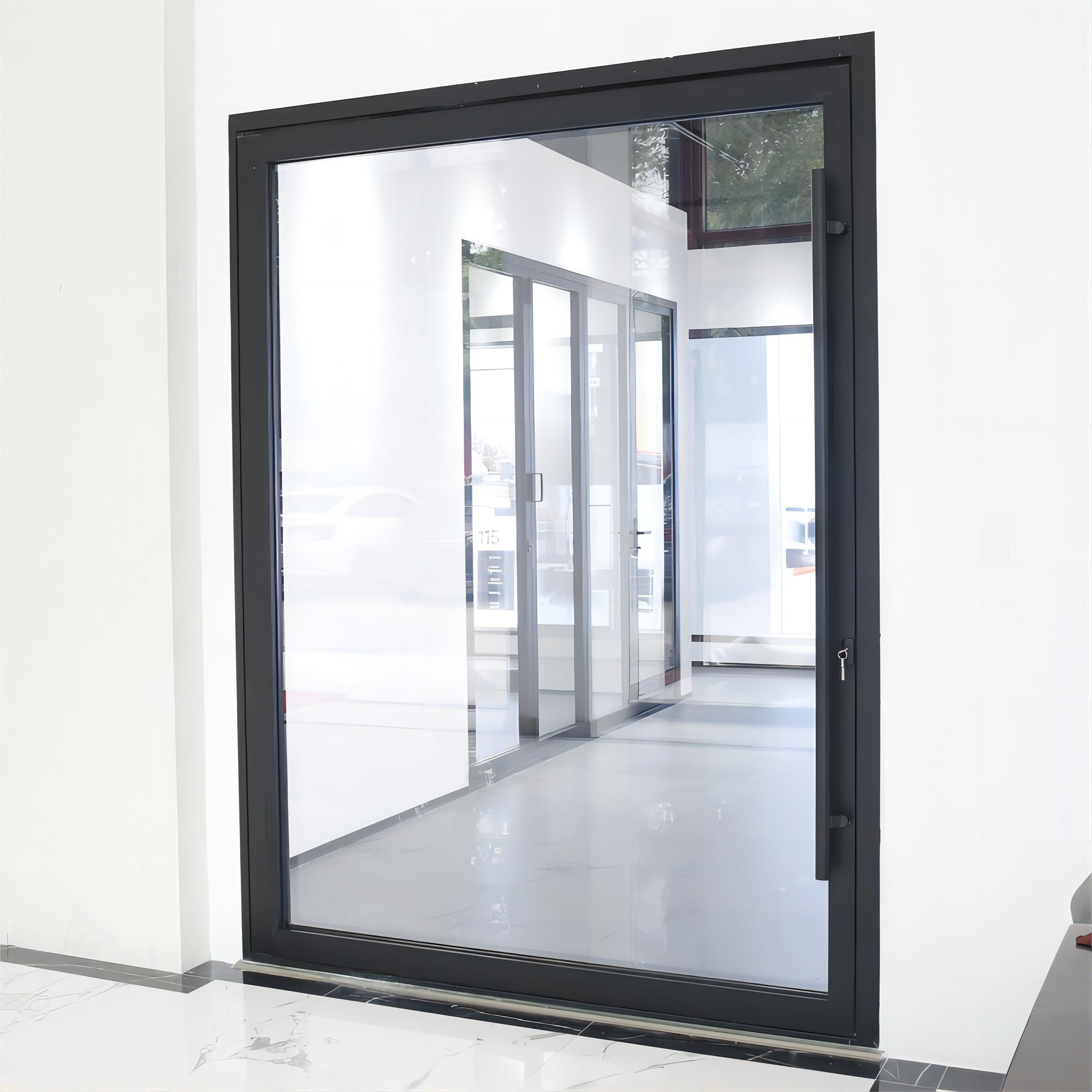 Sixinalu-Porta pivô interior para casa, perfil de alumínio, construção personalizada, entrada exterior, aço vidro