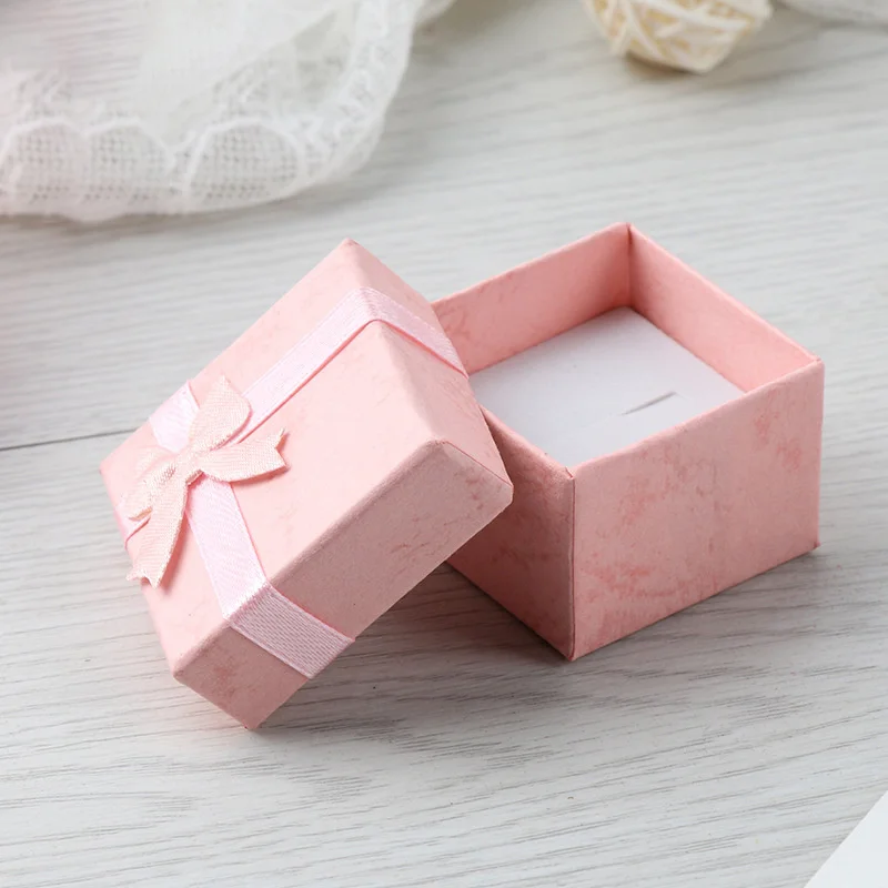 12pcs 패션 보석 포장 상자 멀티 컬러 귀걸이 반지 상자 보석 선물 홀더 4*4*3CM 도매