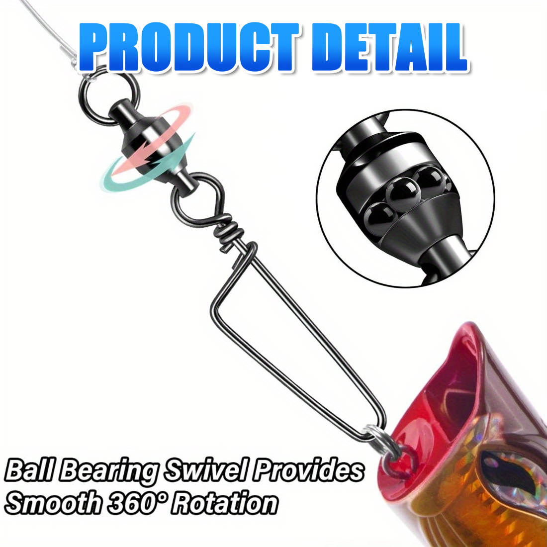 FishTrip-rodamiento de bolas giratorio de pesca, cierre de Costa de acero inoxidable, resistente a la corrosión, revestimiento de níquel negro