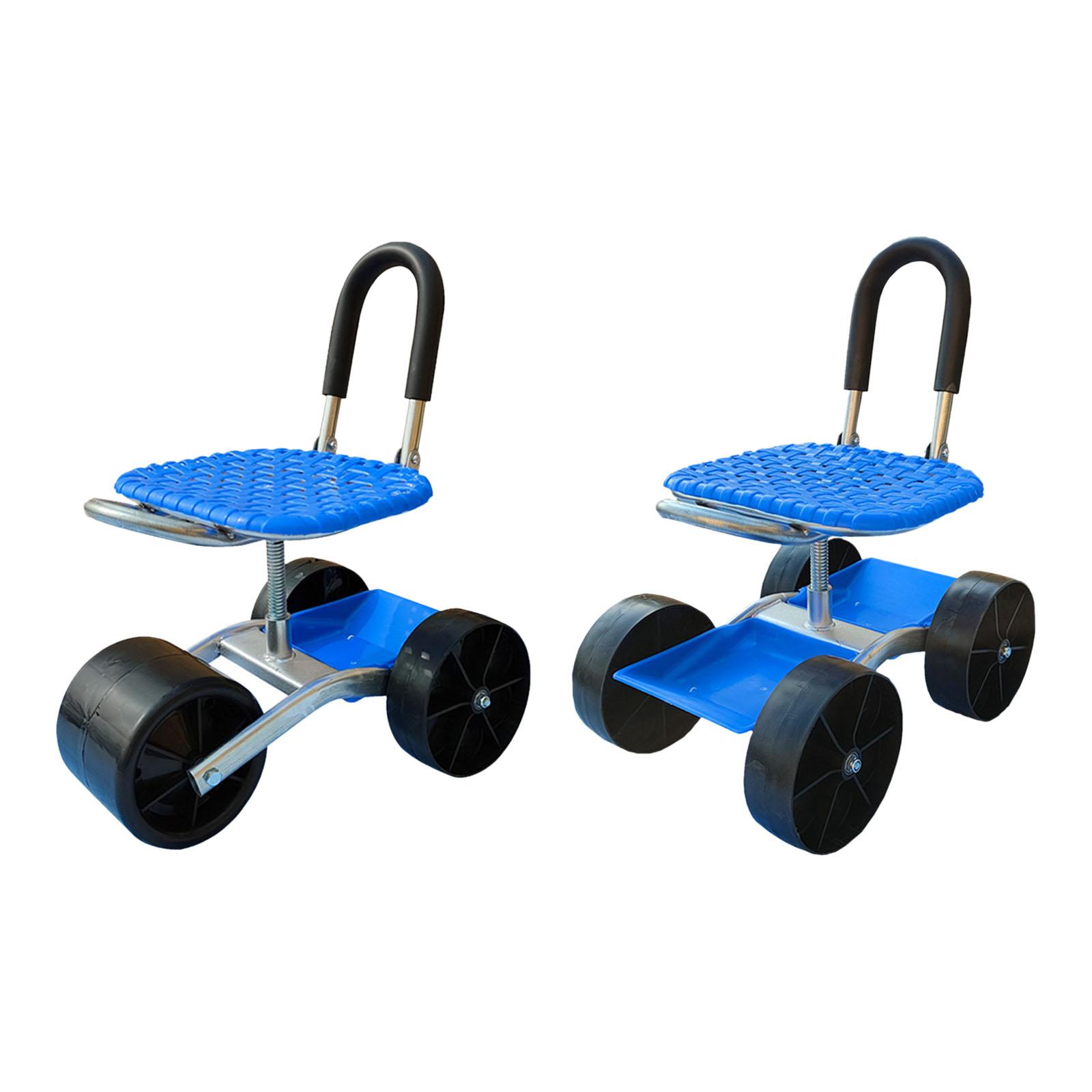 Garden Chair Gardening Stool Solid Steel Axles Garden Rolling Work Seat Garden Trolley Rolling Seat for Planting Farm Picking