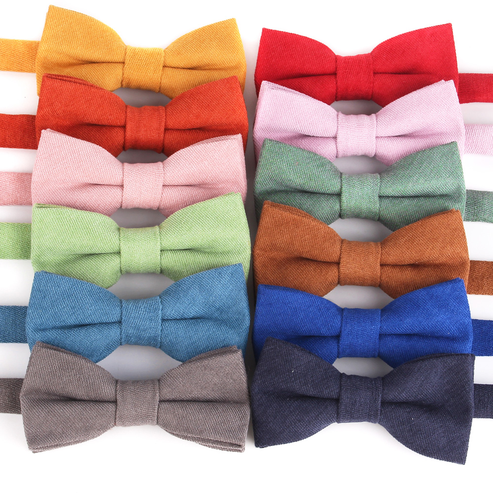 Nueva pajarita de algodón, pajaritas para niños, pajarita para niños y niñas, pajaritas de Color sólido para adultos, corbatas, pajaritas de fiesta para niños, regalos