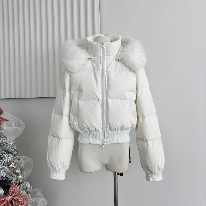 Inverno gola falsa com capuz casacos curtos de algodão topos engrossar quente moda nova parkas casuais chaquetas coreia jaquetas femininas