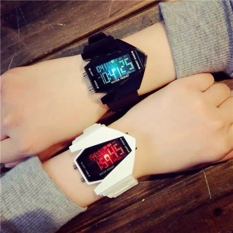 Reloj de avión multifunción para estudiantes de secundaria, reloj electrónico deportivo para niños y niñas de secundaria