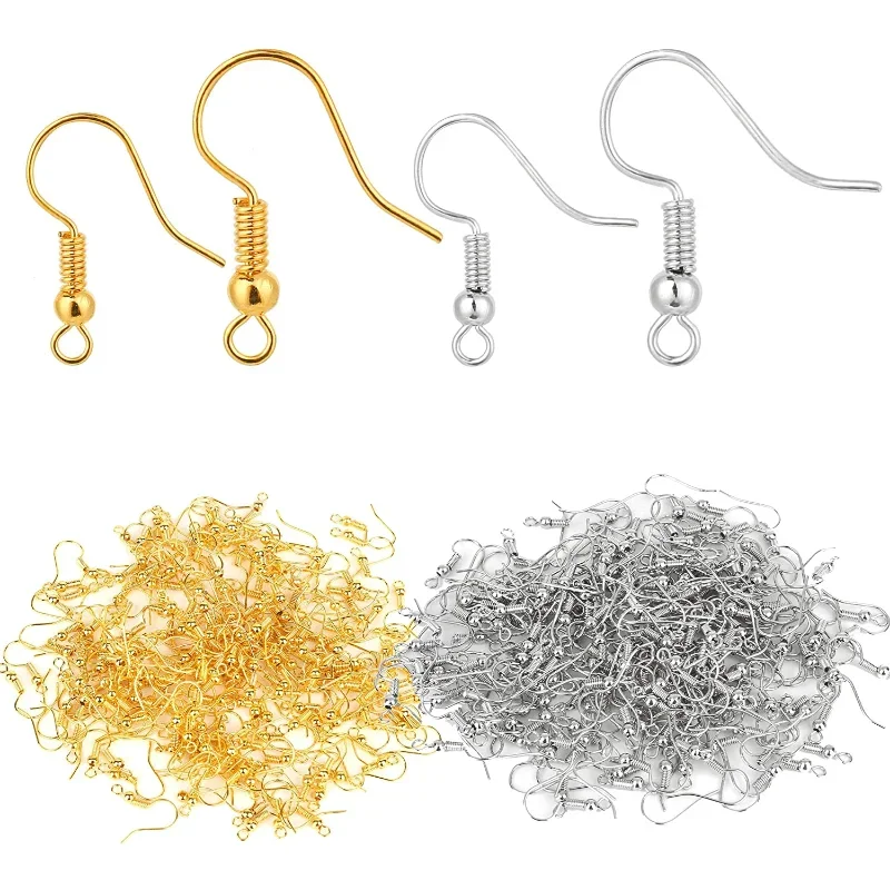 100/200pcs DIY ต่างหูต่างหู Clasps Hooks สแตนเลส Hypoallergenic ต่างหูทําอุปกรณ์เสริม Hook Earwire