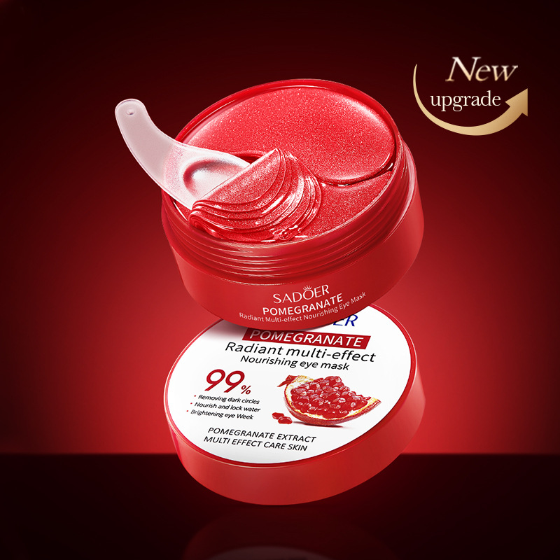 SADOER Red Pomegranate Eye Mask 60Pcs Anti Dark Circles Removal Eyes Bags Moisturizing Eye Patches Eyes Skin Care