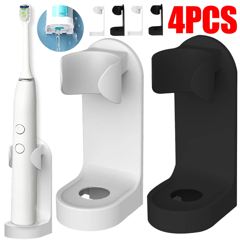 Soporte de pared para cepillos de dientes eléctricos, estante de plástico para cepillos de dientes, gancho para maquinilla de afeitar, estante de almacenamiento, ahorro de espacio, accesorios de baño para el hogar