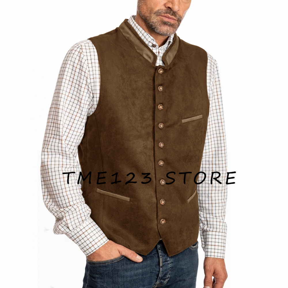 Männer Neue Wildleder Weste Business Einfarbig Einfache Ärmellose Weste Formale Mann Westen für Männer Männlich Sommer Gilet Weste Herren